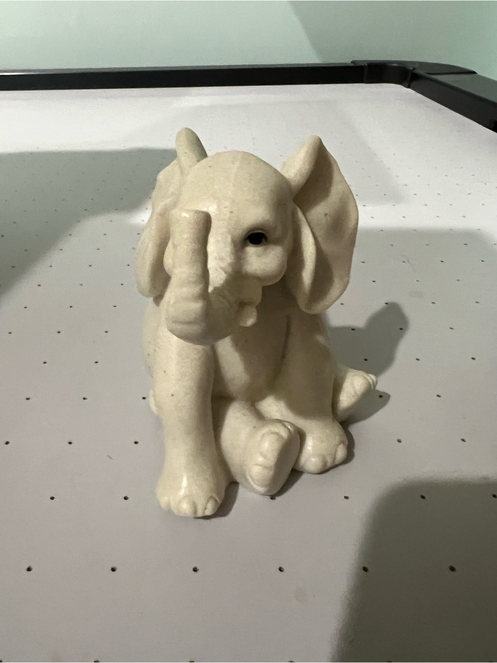 Ceramic Elephant Figurine - Cream Home Art Accent